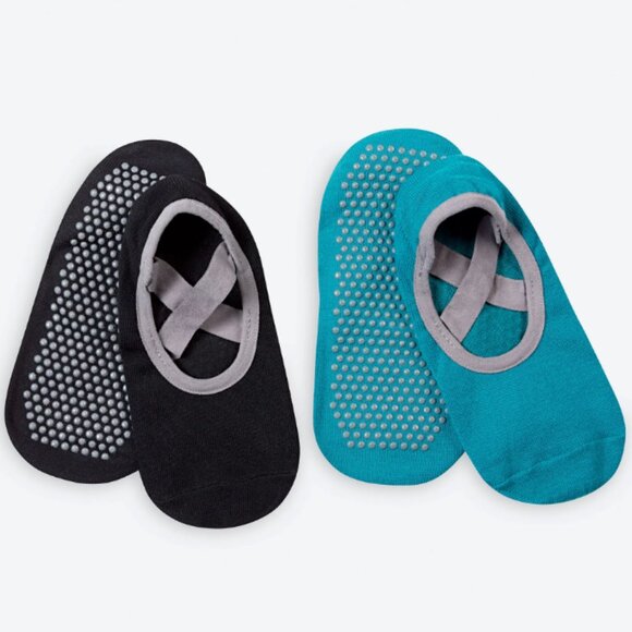 Gaiam Grippy Yoga Barre Socks, 2 Pack, Multicolor, M/L - Picture 1 of 5